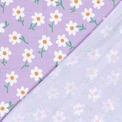 Funktions und Badeanzugstoff Recycled LSF50 Blumenregen - lavendel
