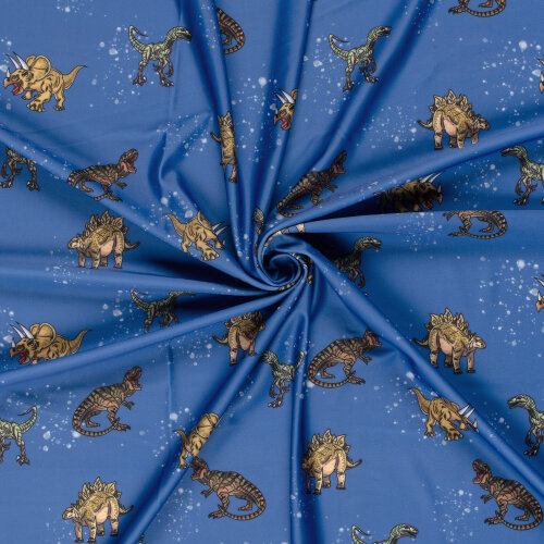 Funktions und Badeanzugstoff Recycled LSF50 Dinos - indigo