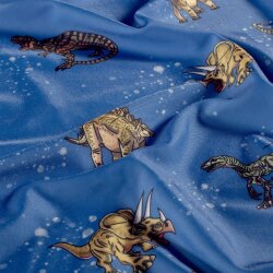 Funktions und Badeanzugstoff Recycled LSF50 Dinos - indigo