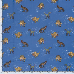 Funktions und Badeanzugstoff Recycled LSF50 Dinos - indigo