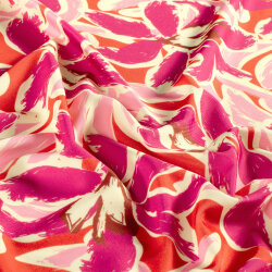 Funktions und Badeanzugstoff Recycled LSF50 Blumentraum - pink