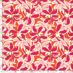 Funktions und Badeanzugstoff Recycled LSF50 Blumentraum - pink