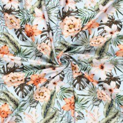 Funktions und Badeanzugstoff Recycled LSF50 Blumen -...