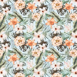 Funktions und Badeanzugstoff Recycled LSF50 Blumen -...