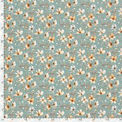 Funktions und Badeanzugstoff Recycled LSF50 schöne Blumen - hellpetrol
