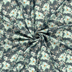 Funktions und Badeanzugstoff Recycled LSF50 Blüten -...