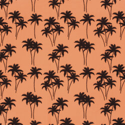 Funktions und Badeanzugstoff Recycled LSF50 Palmen - orange