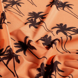 Funktions und Badeanzugstoff Recycled LSF50 Palmen - orange