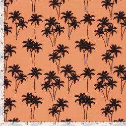 Funktions und Badeanzugstoff Recycled LSF50 Palmen - orange