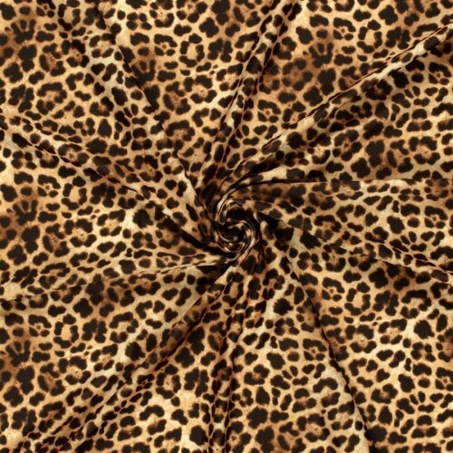 Funktions und Badeanzugstoff Recycled LSF50 Pantherflecken - braun