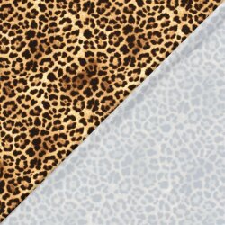 Funktions und Badeanzugstoff Recycled LSF50 Pantherflecken - braun