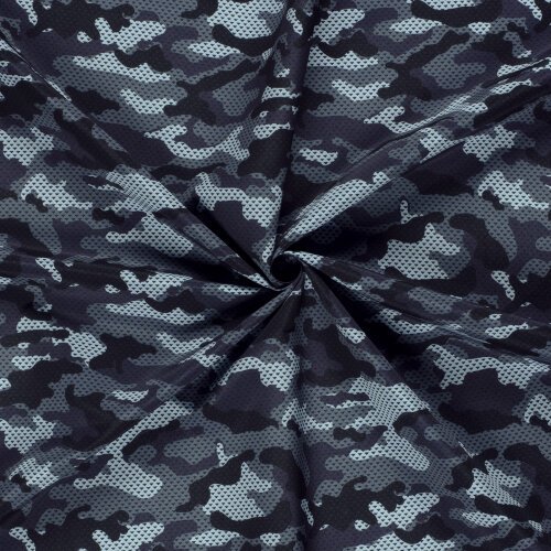 Badeanzugstoff Wasserabweisend Camouflage - dunkelblau