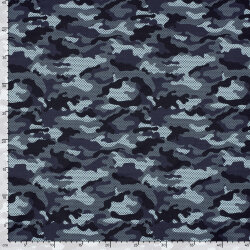 Badeanzugstoff Wasserabweisend Camouflage - dunkelblau