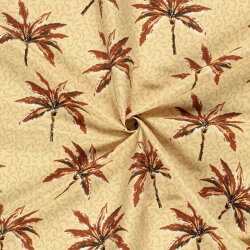 Badeanzugstoff Wasserabweisend Palmen - beige