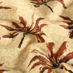 Badeanzugstoff Wasserabweisend Palmen - beige