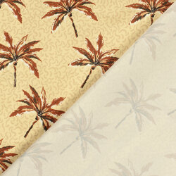 Badeanzugstoff Wasserabweisend Palmen - beige