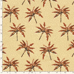Badeanzugstoff Wasserabweisend Palmen - beige