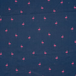 Badeanzugstoff Wasserabweisend Flamingos - blau