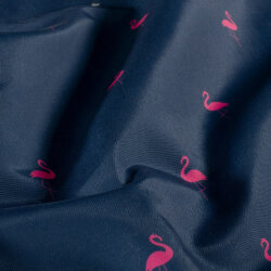 Badeanzugstoff Wasserabweisend Flamingos - blau