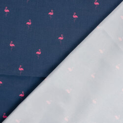 Badeanzugstoff Wasserabweisend Flamingos - blau