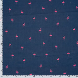 Badeanzugstoff Wasserabweisend Flamingos - blau