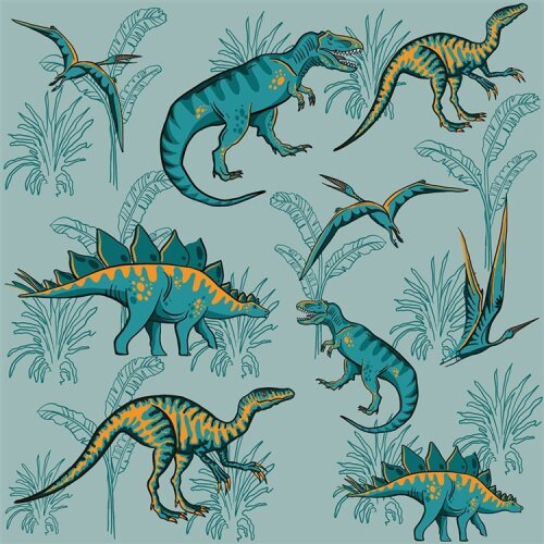 Strandtuchstoff Digital Dinos - hellantikmint