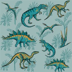 Strandtuchstoff Digital Dinos - hellantikmint