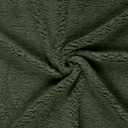 Kuschelteddystoff Kunstfell - olivgrün