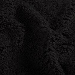 Kuschelteddystoff Kunstfell - schwarz