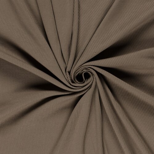 Rippenjersey *Anke* Uni - kaltbraun