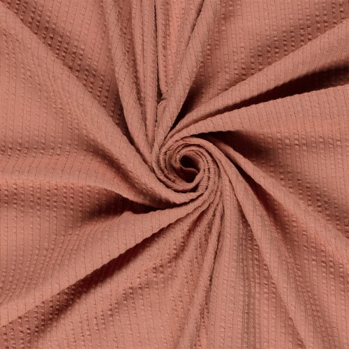 Feinripp Jacquard Uni - altkoralle