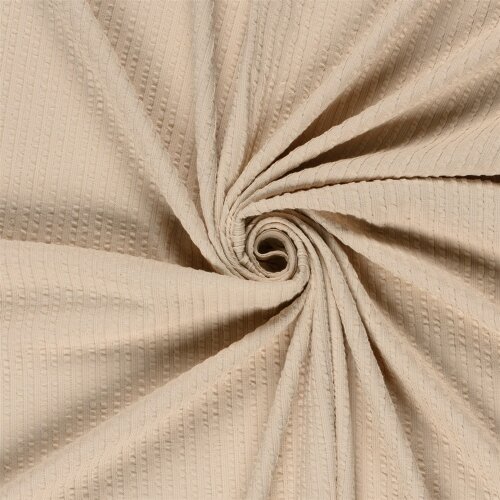 Feinripp Jacquard Uni - cremebeige