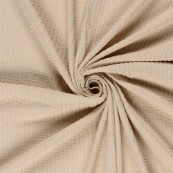 Feinripp Jacquard Uni - cremebeige