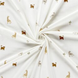 Baumwolljersey kleine Zootiere - creme
