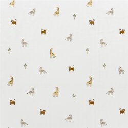 Baumwolljersey kleine Zootiere - creme