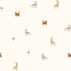 Baumwolljersey kleine Zootiere - creme