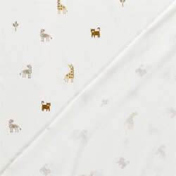Baumwolljersey kleine Zootiere - creme
