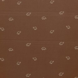 Baumwolljersey Elefantenzeichnung - braun