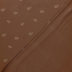 Baumwolljersey Elefantenzeichnung - braun