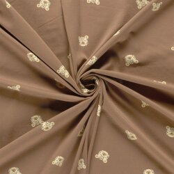 Baumwolljersey Leoenköpfe - nougat