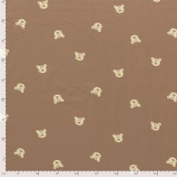 Baumwolljersey Leopardenköpfe - nougat