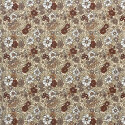 Baumwolljersey Herbstblumen - cremebeige