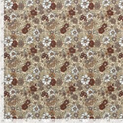 Baumwolljersey Herbstblumen - cremebeige