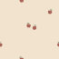 Baumwolljersey rote Äpfelchen - cremebeige