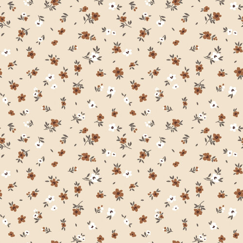 Baumwolljersey Blümchenregen - cremebeige