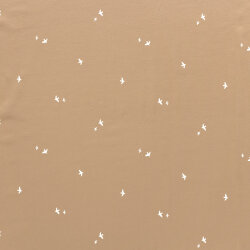 Baumwolljersey kleine Schwalben - hellnougat