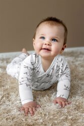 Baumwolljersey Blätterranken - creme