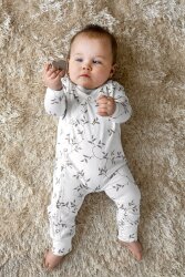 Baumwolljersey Blätterranken - creme