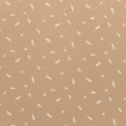 Baumwolljersey Blätterzeichnungen - hellnougat