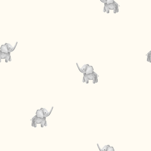 Rippenjersey kleiner Elefant - creme
